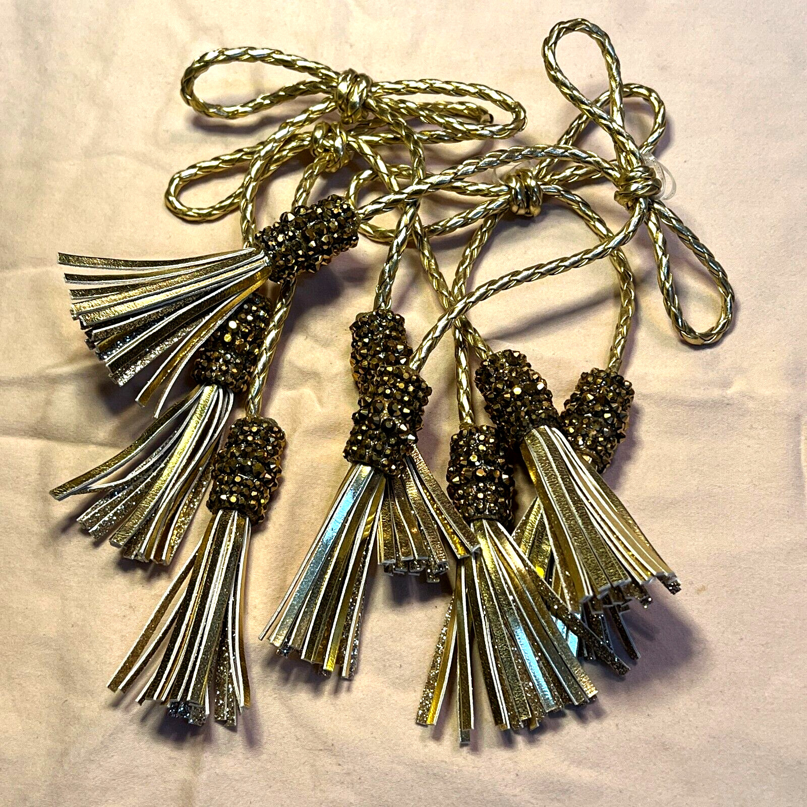 Victoria’s Secret Store Display Gold Tassels with Brown Crystals NWT Vintage Set