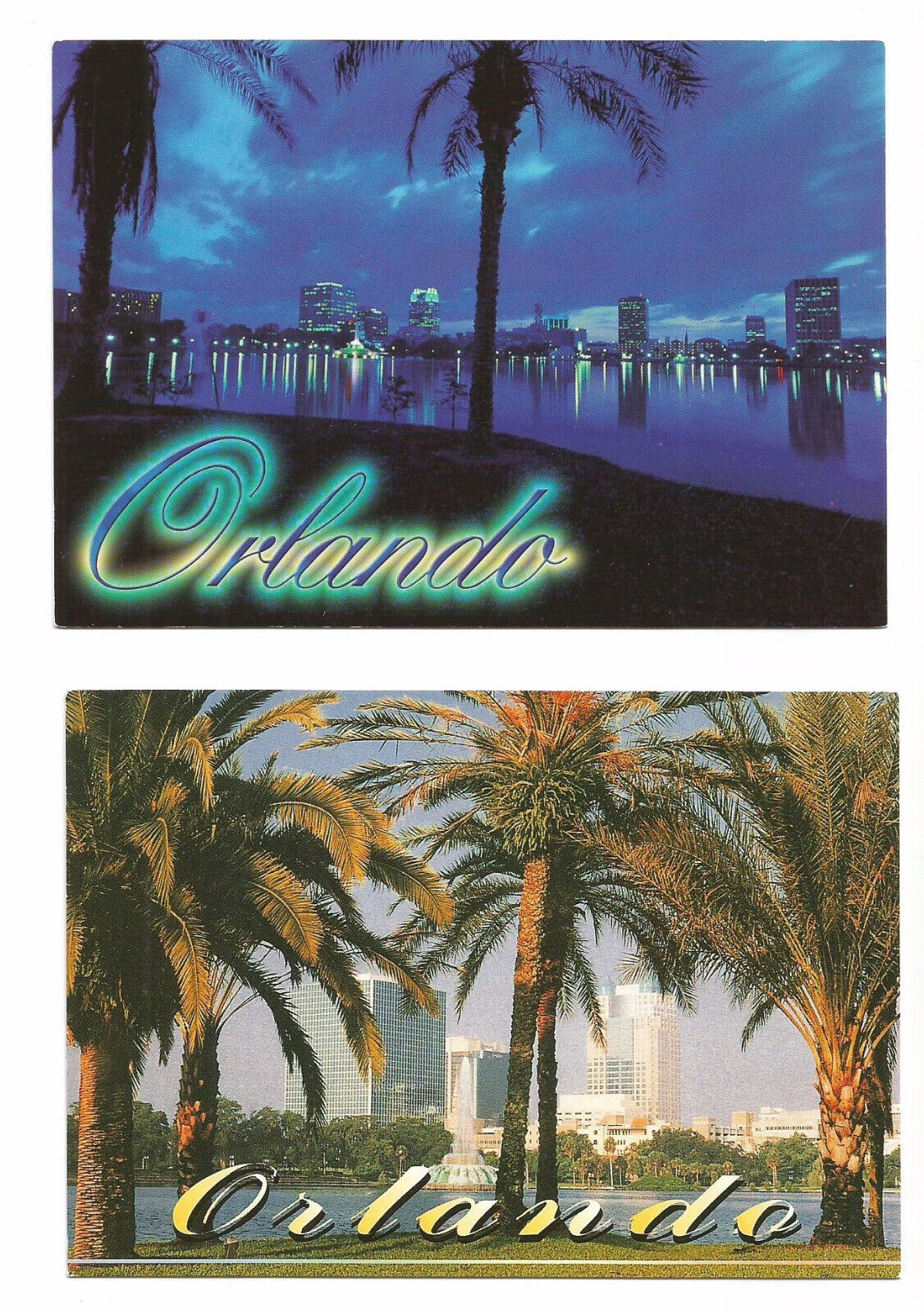 2 Orlando FL Postcards Florida Skyline