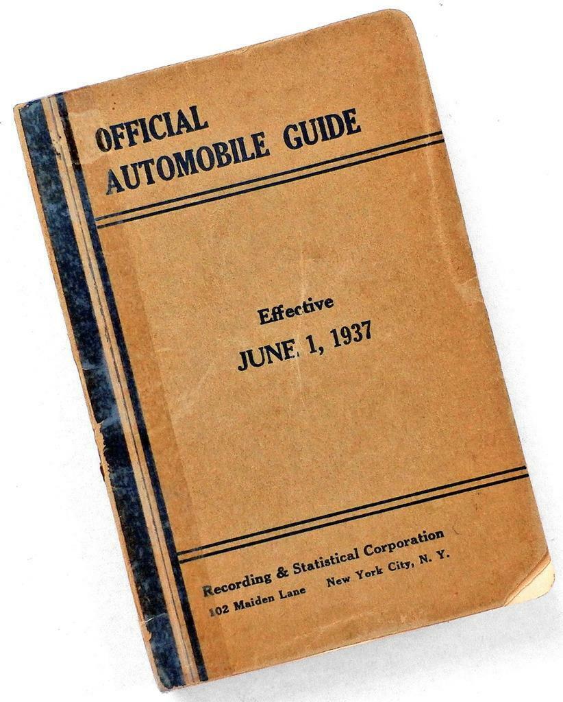 1937—OFFICIAL AUTOMOBILE GUIDE—Recording & Statistical Corp.