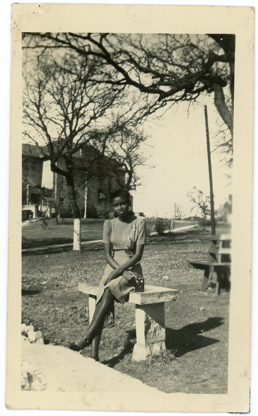 Woman Huston Tillotson University Vintage Black White Photo African American 97