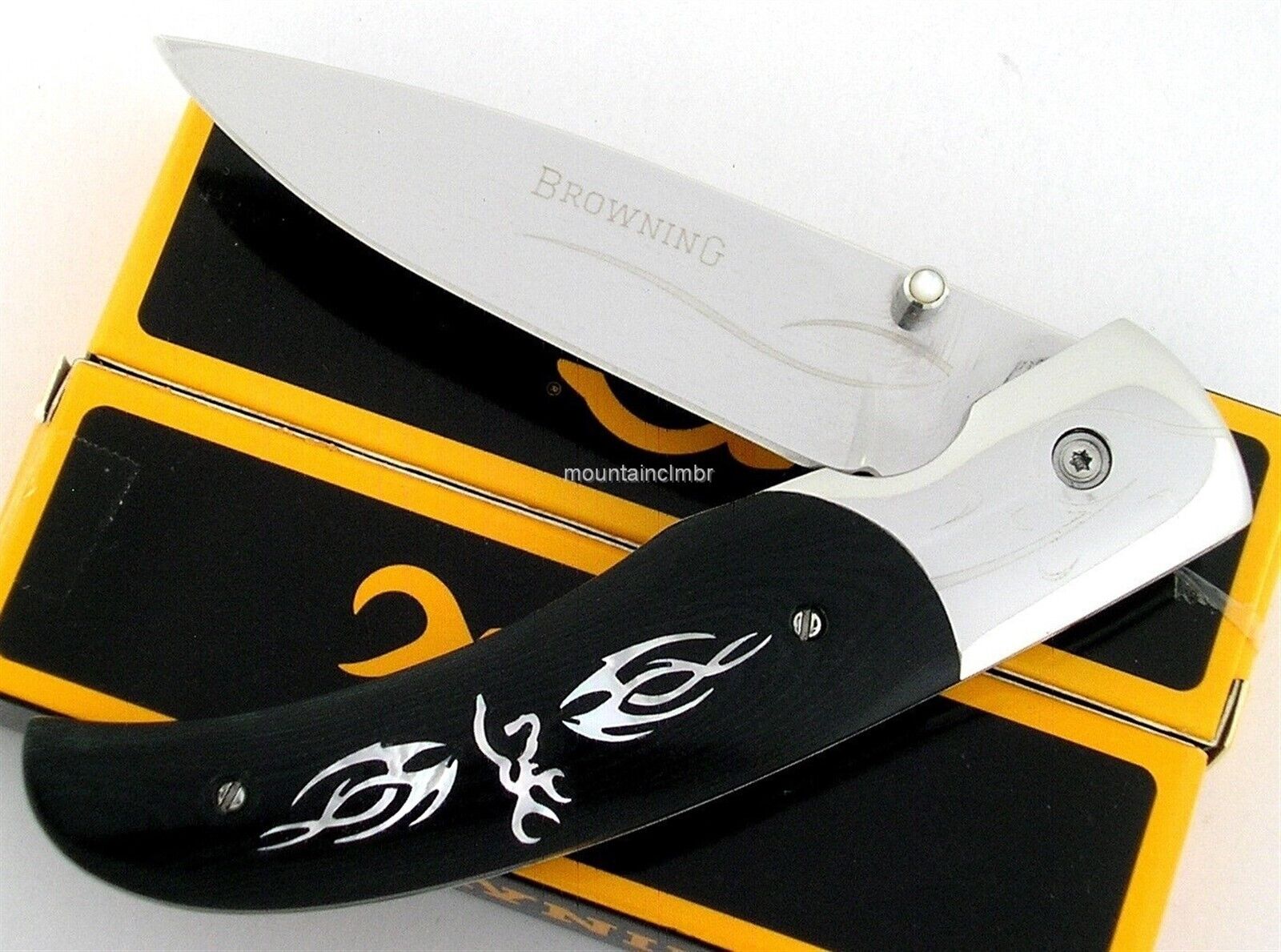 Browning Japan RARE DISCONTINUED Buckmark Art Gents G10 MotherOf Pearl Knife 721