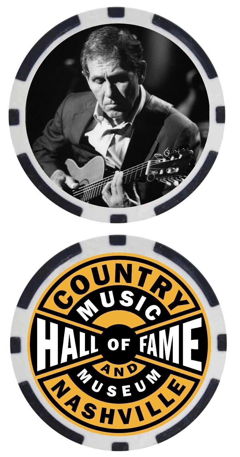 CHET ATKINS - COUNTRY MUSIC HALL OF FAMER - COLLECTIBLE POKER CHIP