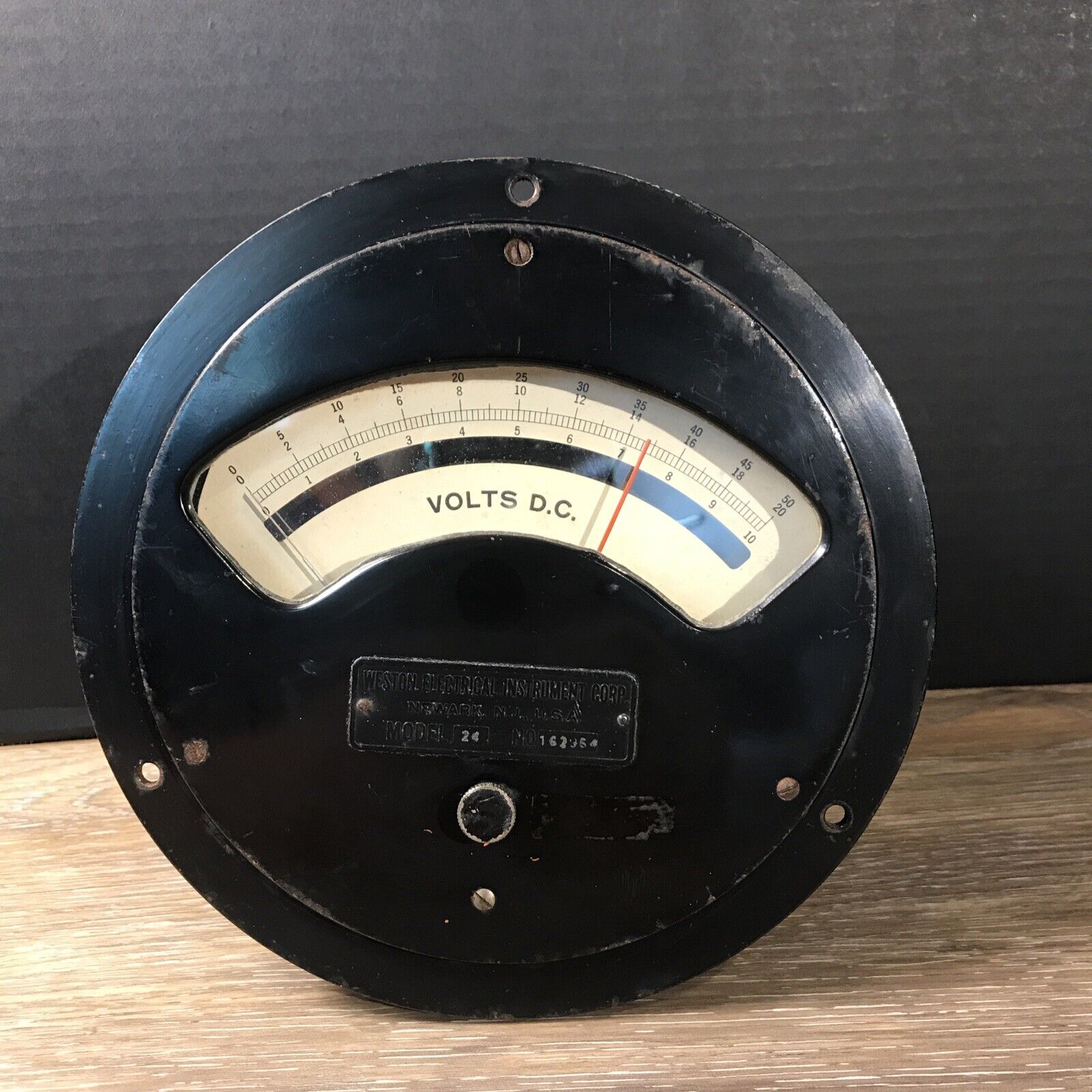 Weston Electrical Instrument D.C. Voltmeter Newark NJ Gage Steampunk Model 24