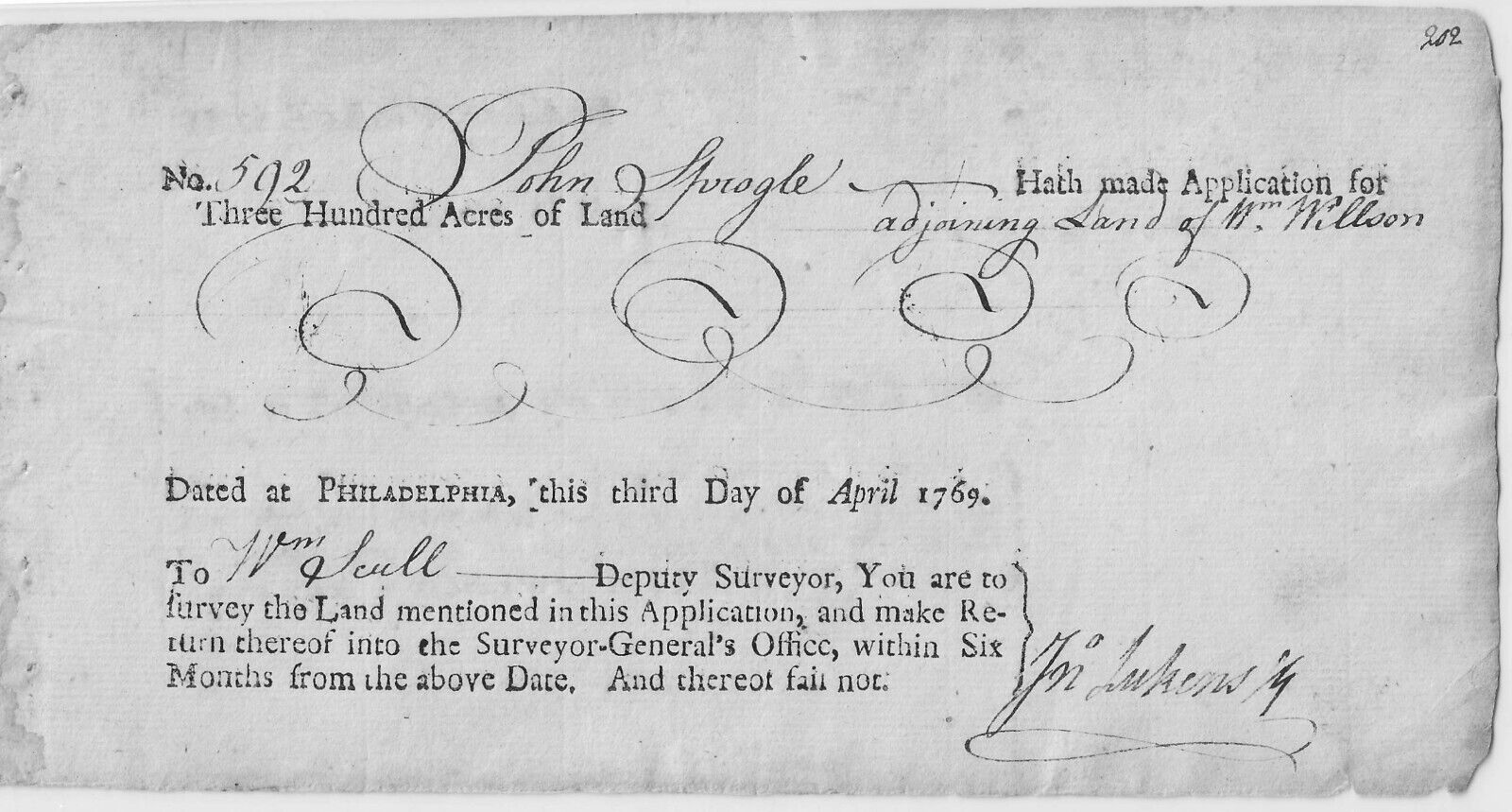 Fine Colonial Surveyor Order By John Lukens, Member Of Historical Young Junto