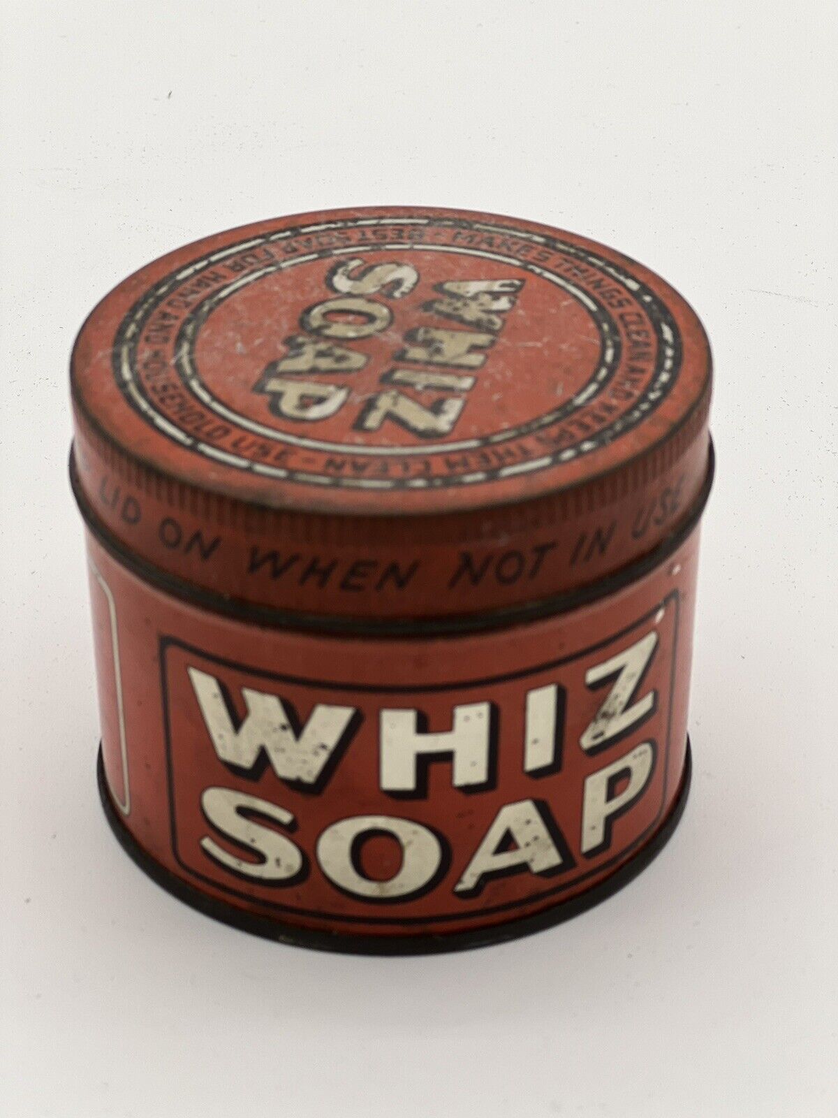 Vintage 1930’s Whiz Soap Tin Can The Davies-Young Soap Co.
