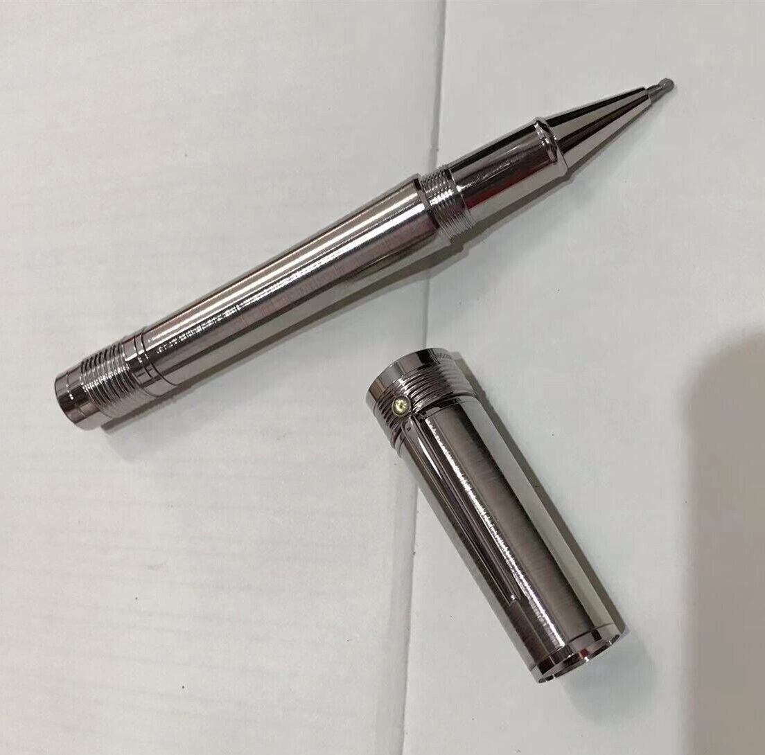 Deluxe Gandhi Series Steel Color 0.7mm Rollerball Pen No Box