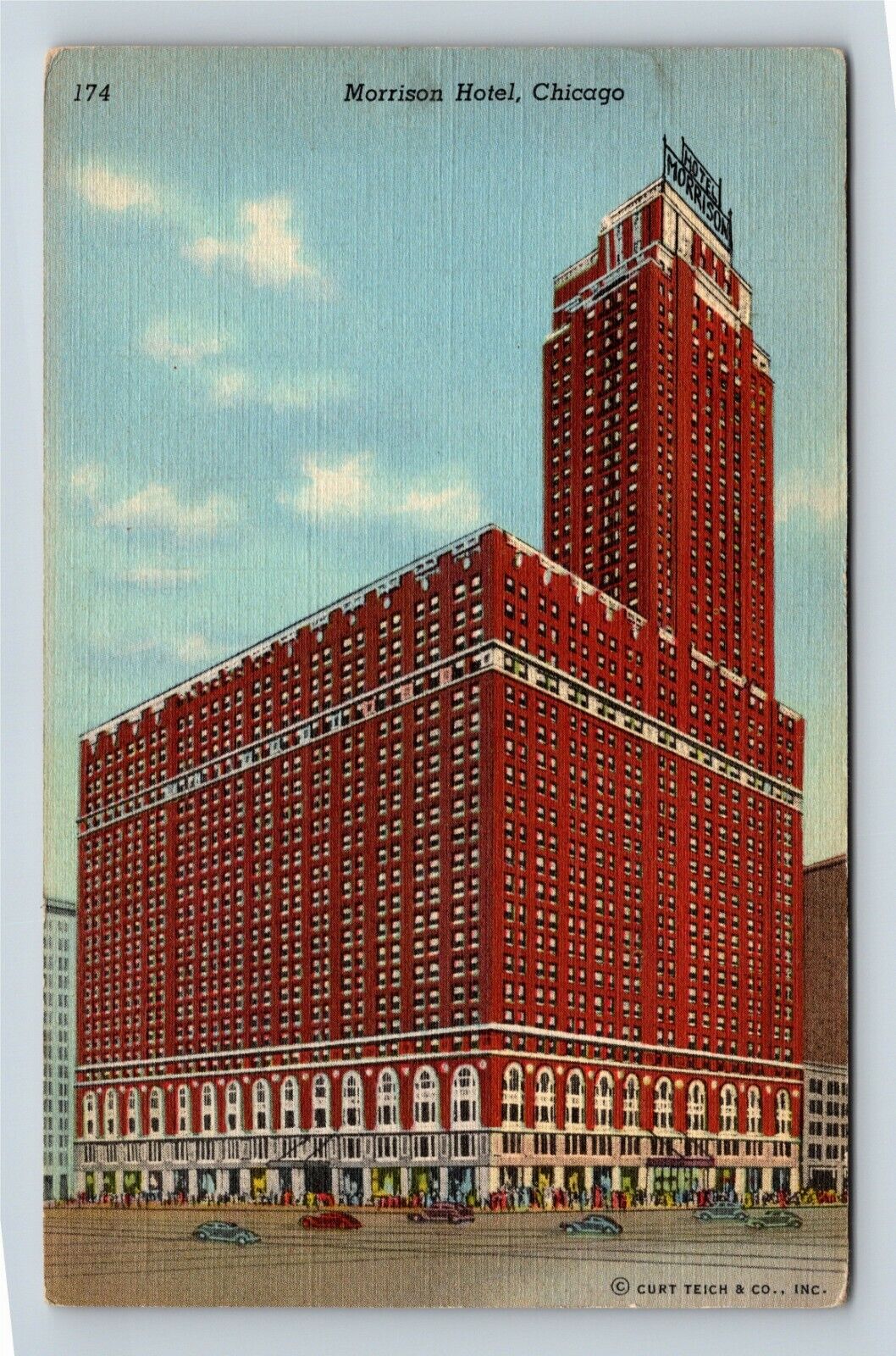Chicago IL, Historic Hotel Morrison, Shops, Tower, Illinois Vintage Postcard