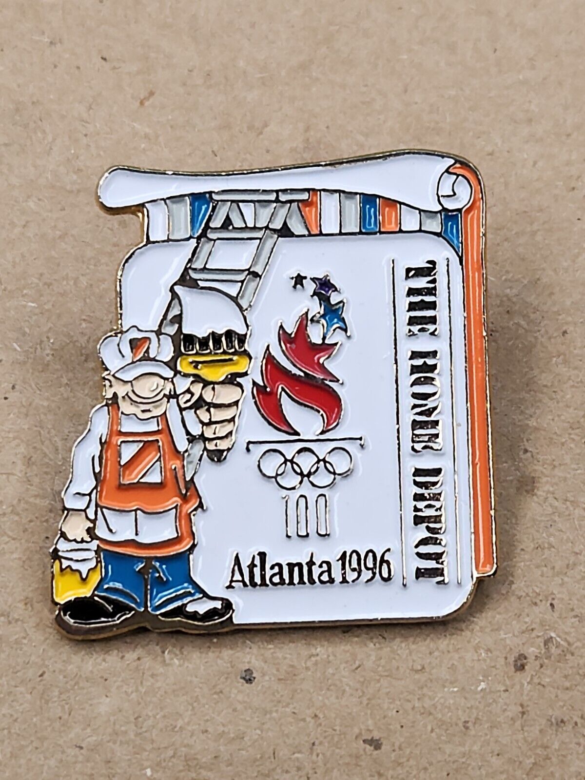 1996 Home Depot Carpenter Vtg Atlanta Olympic Games Collection Hat Pin 