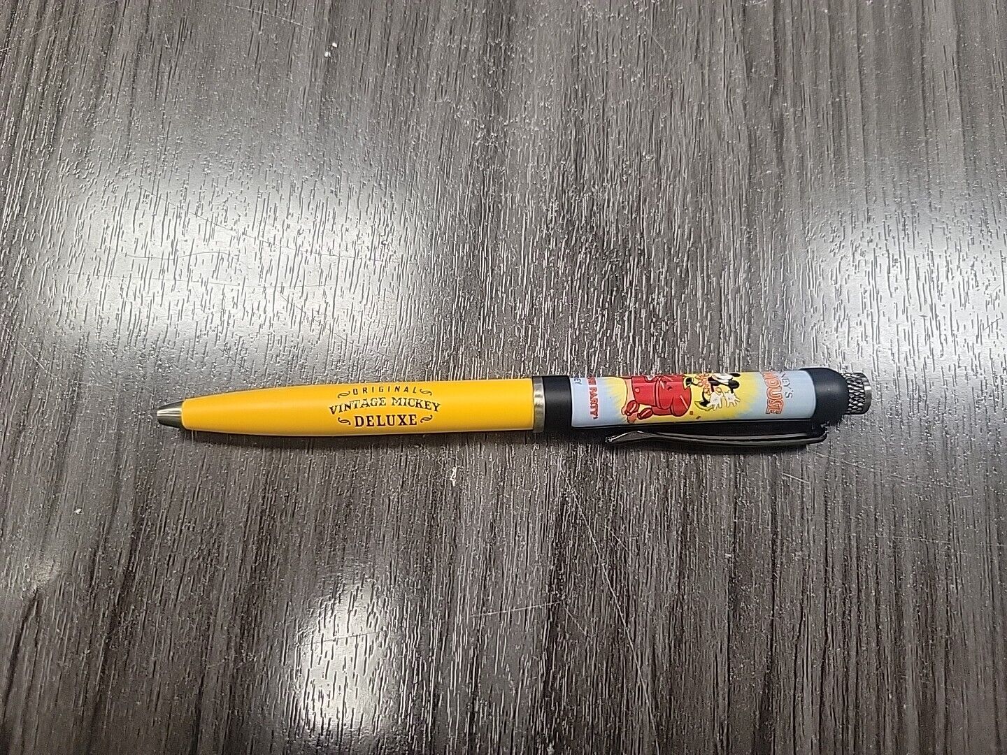 Retro 51 Vintage Mickey Yellow Twisted Ballpoint Pen Rare 