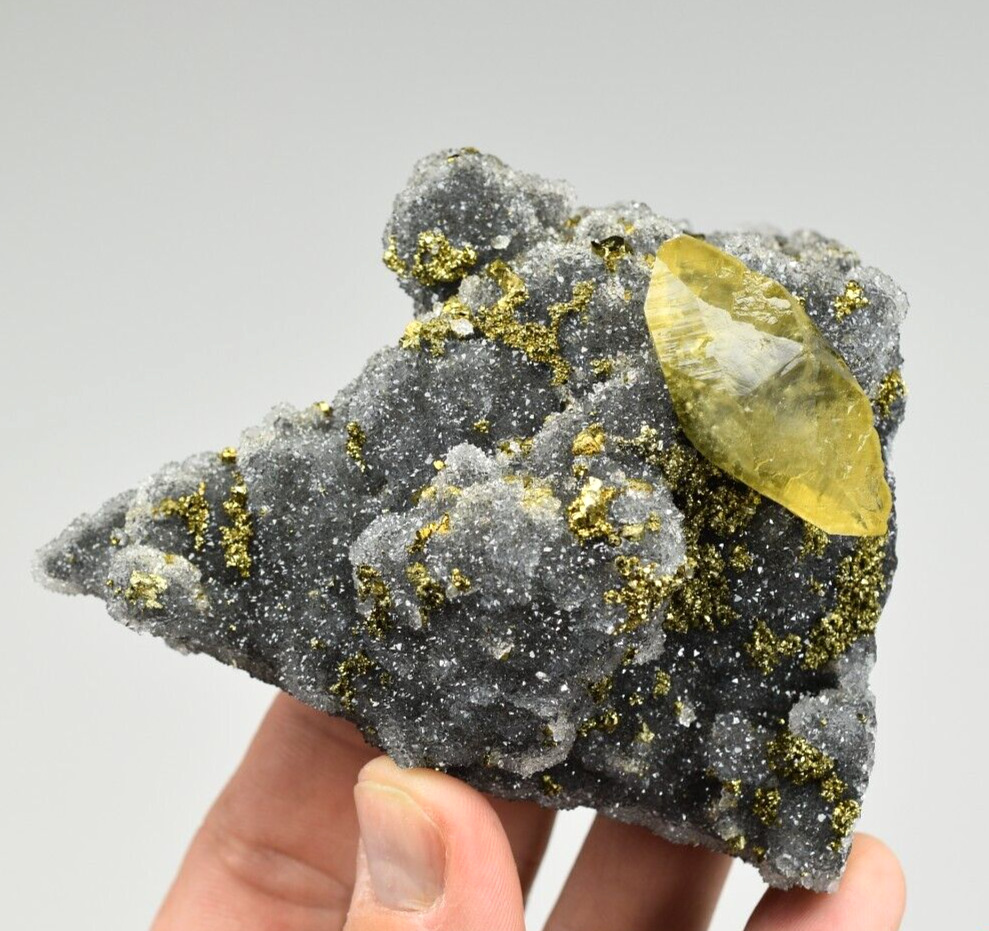 Calcite with Quartz and Pyrite - Casteel Mine, Iron Co., Missouri