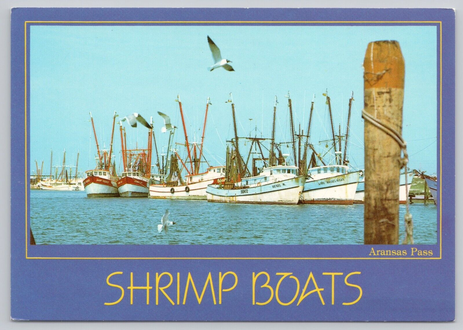 Arkansas Pass Texas, Shrimp Boats, Conn Brown Harbor, Vintage Postcard