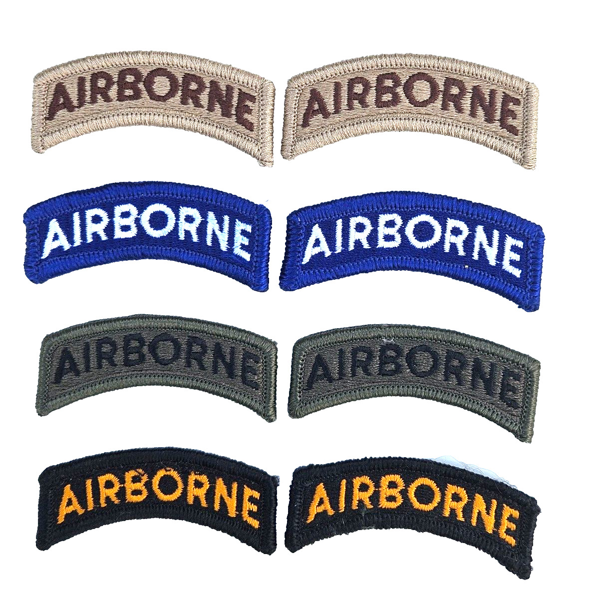 Collectors 8 Pack U.S. Army Airborne Shoulder Scroll TAB Patches