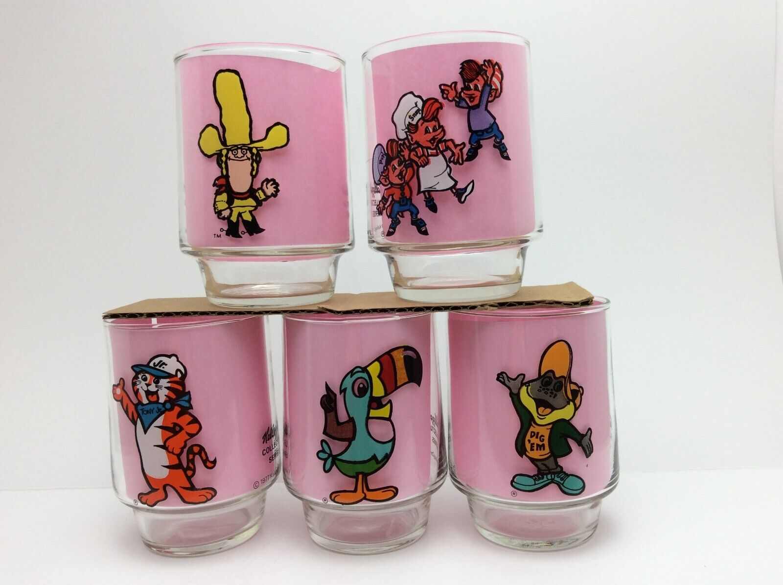 1977 Kellogg\'s Collector Series Glasses - Lot of 5