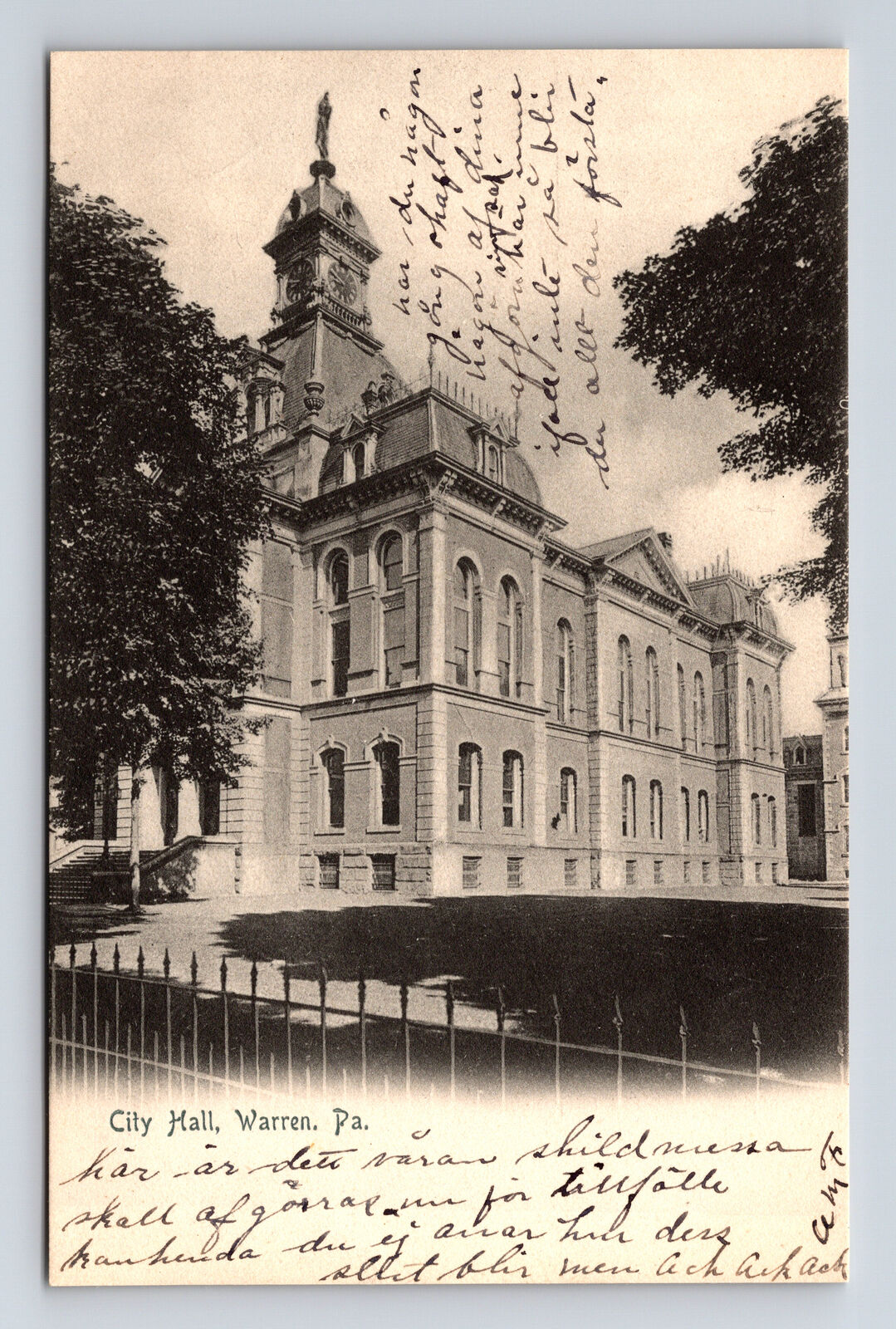 Warren Pennsylvania PA City Hall Building ROTOGRAPH UDB Postcard