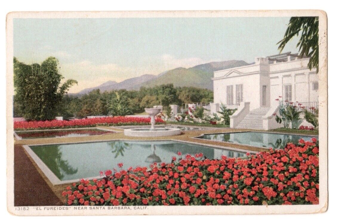 Montecito Santa Barbara County California c1915 El Fureides Estate, fountain
