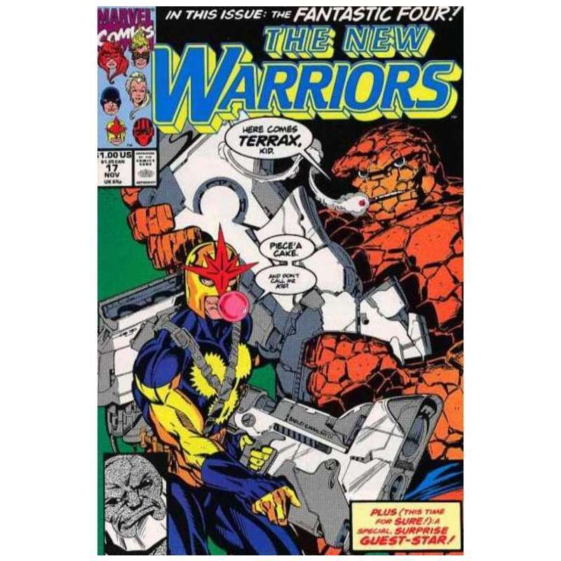 New Warriors #17  - 1990 series Marvel comics NM minus [e~