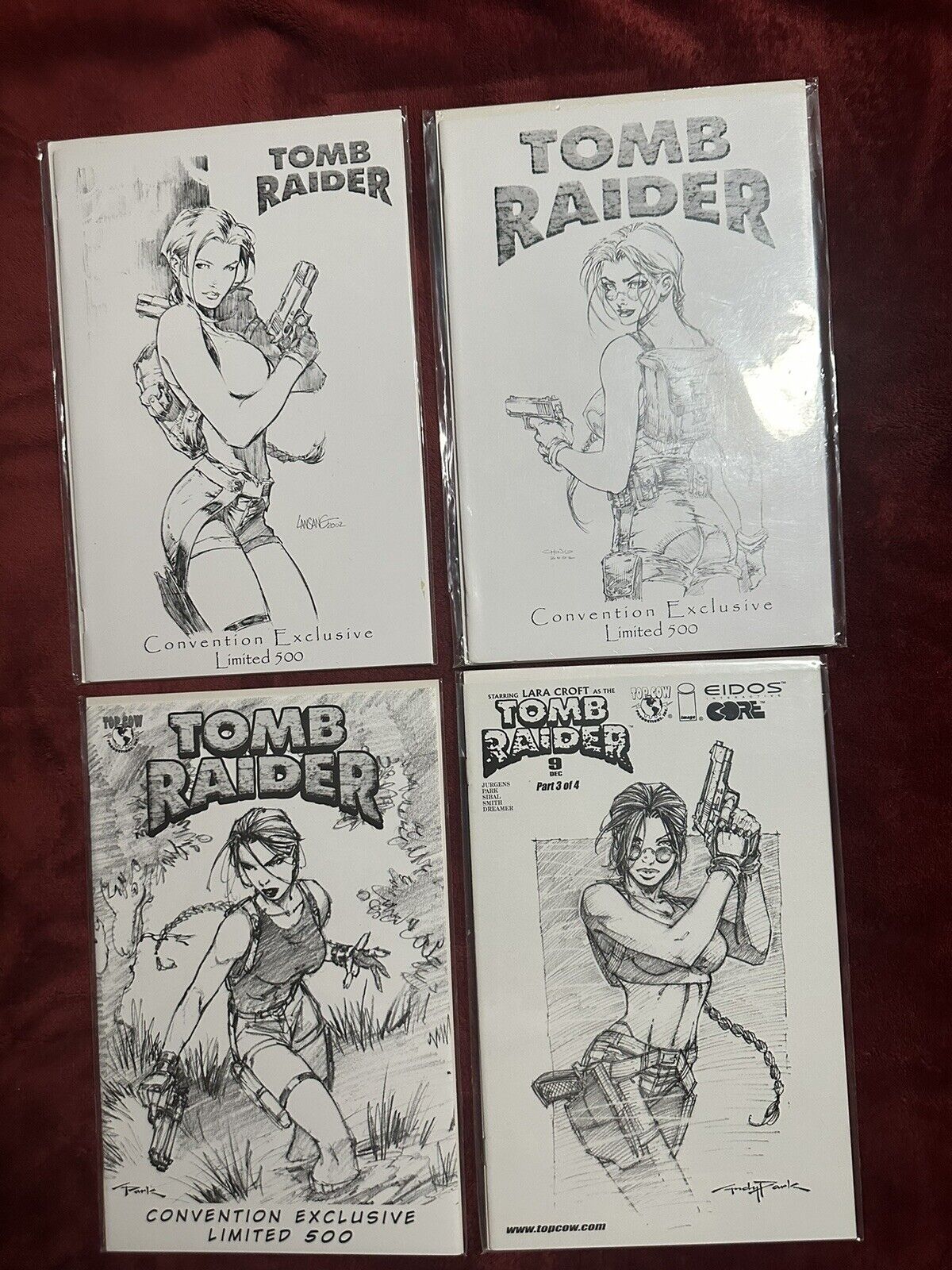 **TOMB RAIDER (4) BOOK LIMITED SKETCH EDITIONS SET-JAY COMPANY & DF-ONE OWNER**