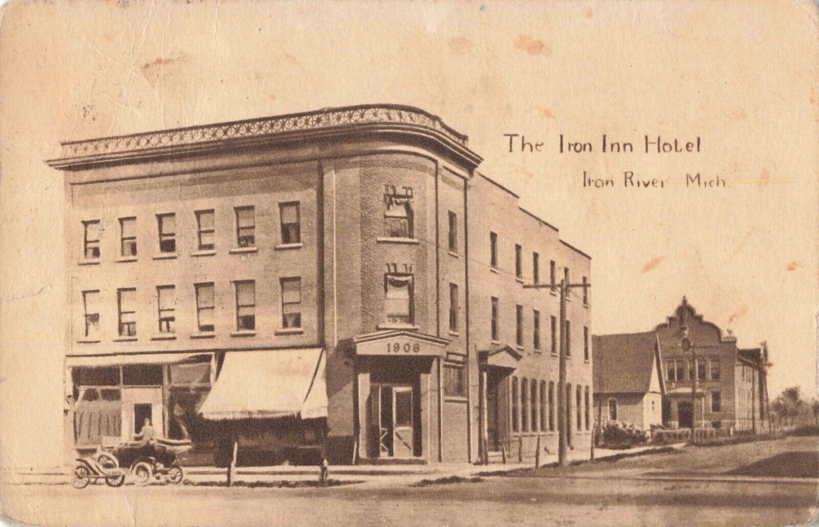 The Iron Inn Hotel Iron River Michigan MI c1915 Postcard