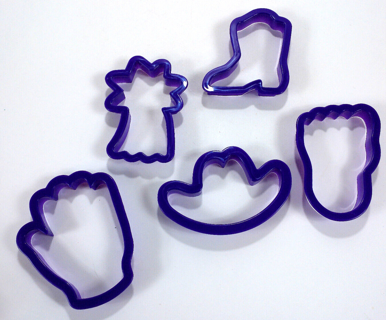 Lot of 5 Vintage Wilton Medium Plastic Cookie Cutter Country & Western Theme