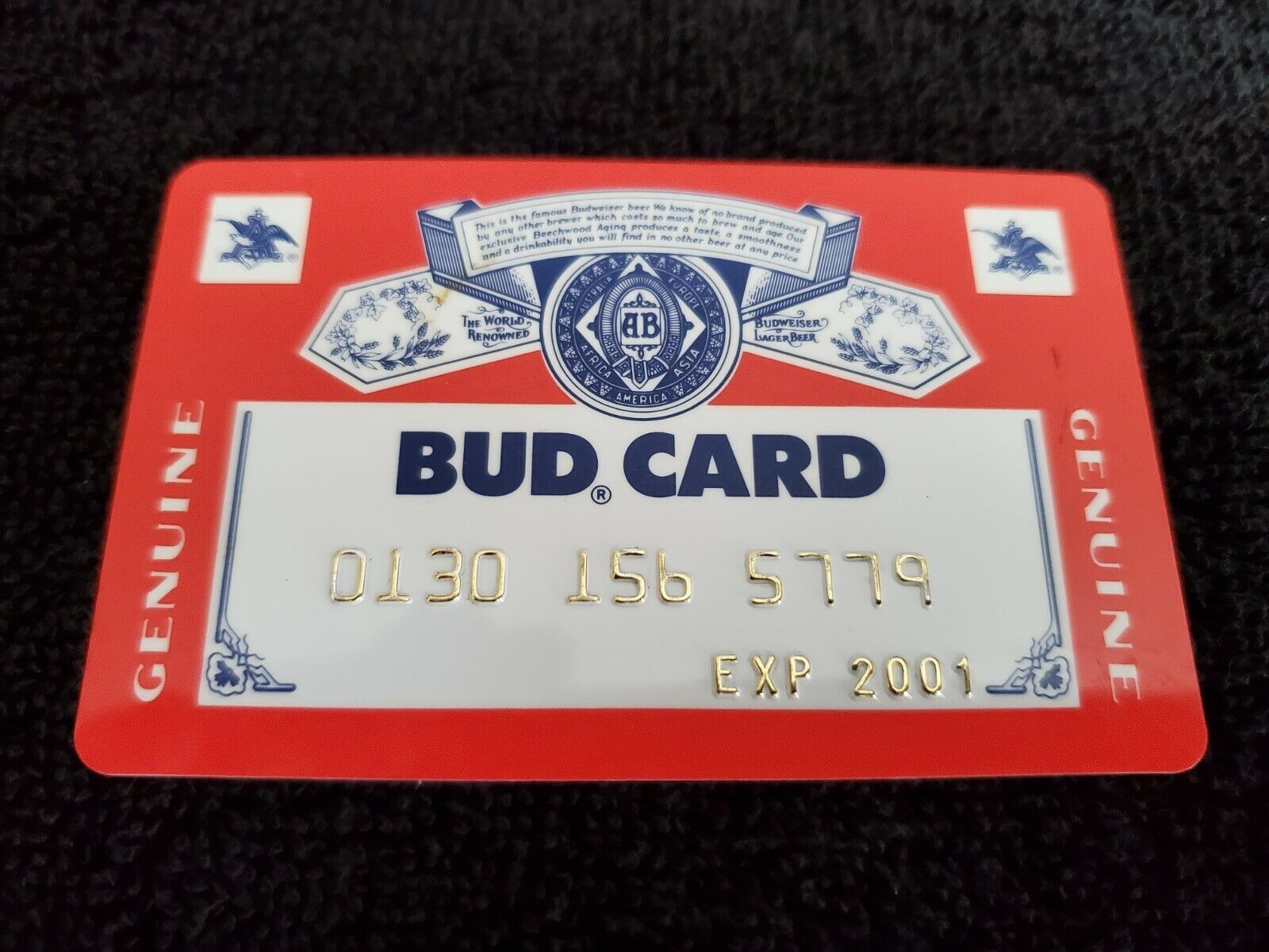 1-Vtg Budweiser Anheuser Busch Bud Card Credit Card..