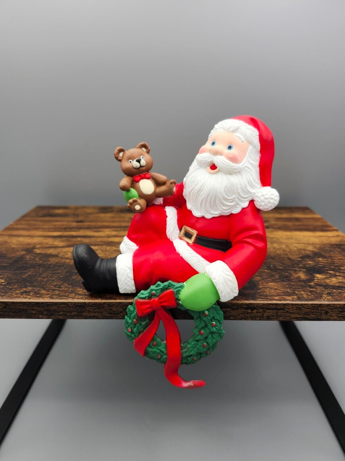Vintage Christmas Santa Claus Shelf Sitter Hard Plastic 6\