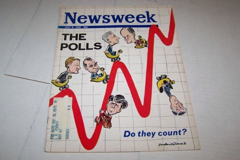 JULY 8 1968 NEWSWEEK magazine POLITICAL POLLS