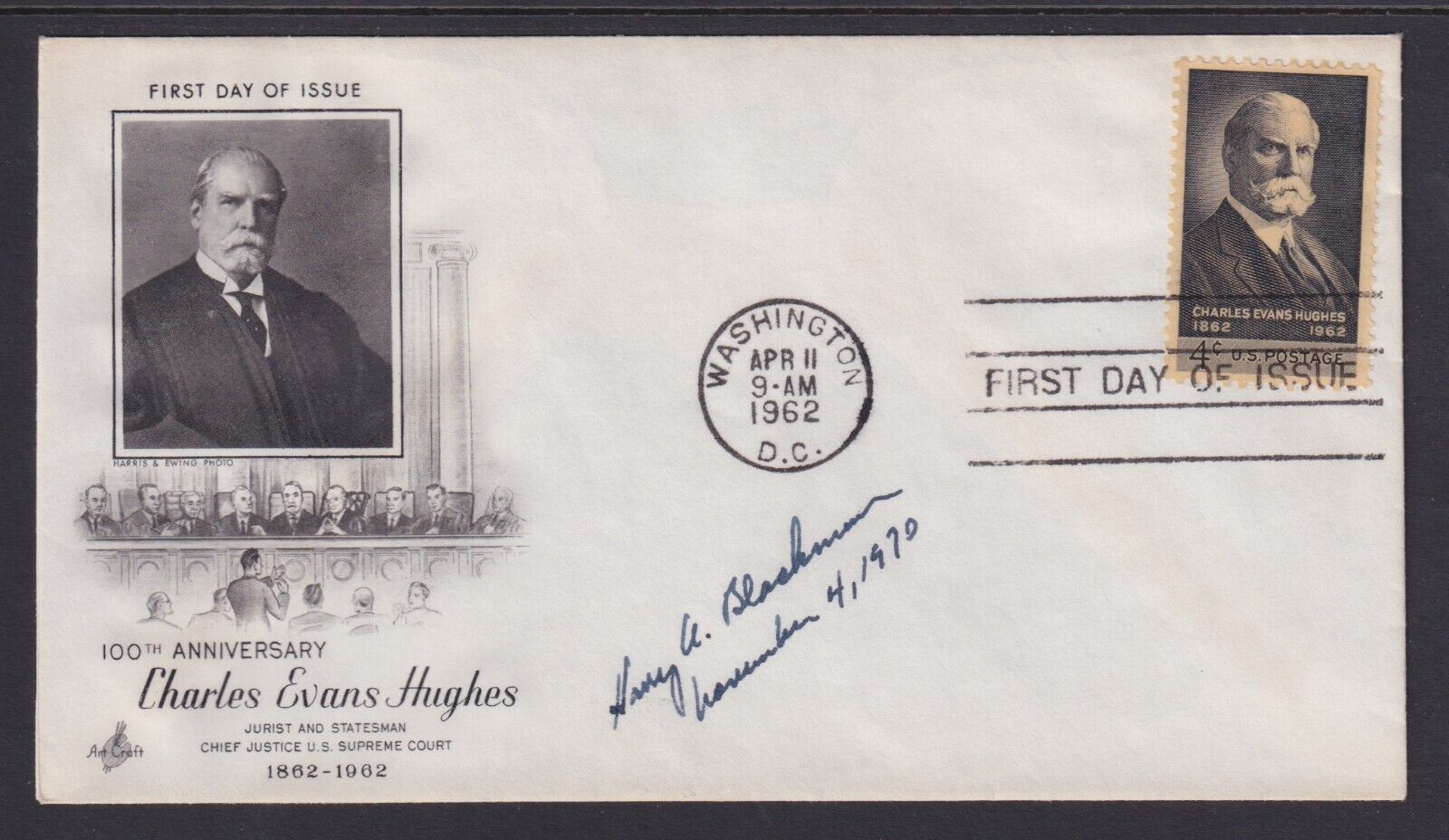 Harry A. Blackmun (1908-99), US Supreme Court Associate Justice, signed FDC