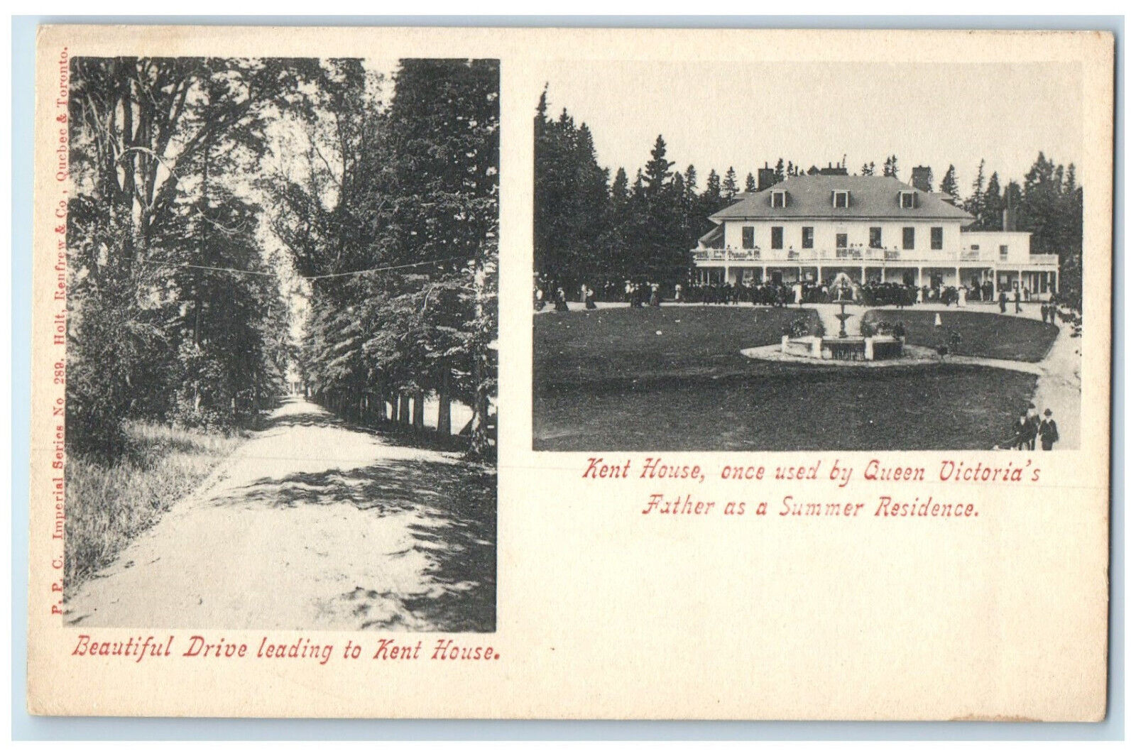c1910 Beautiful Drive Leading to Kent House Canada Multiview Postcard