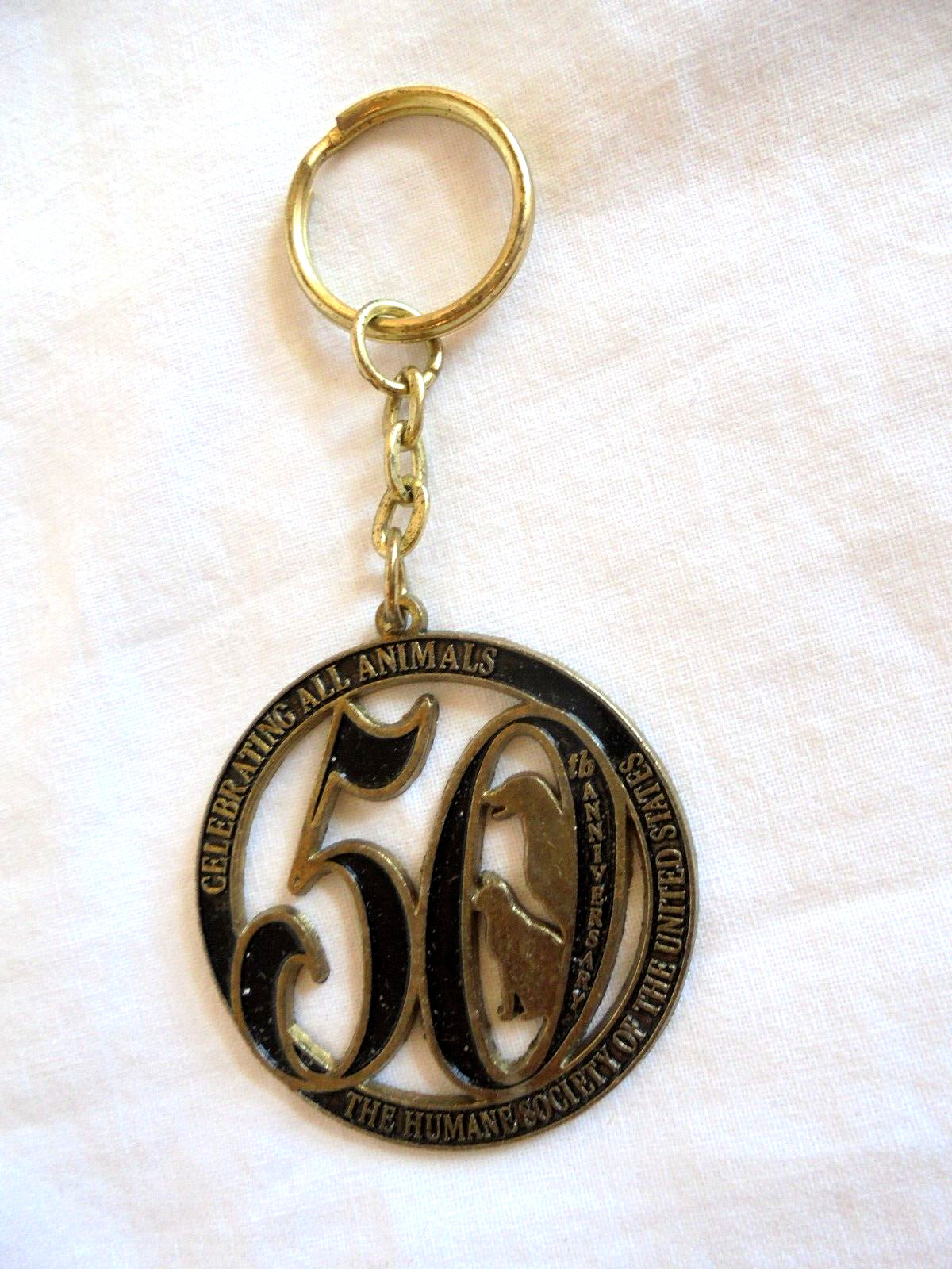 Vintage Humane Society of the United States 50th Anniversary Keychain