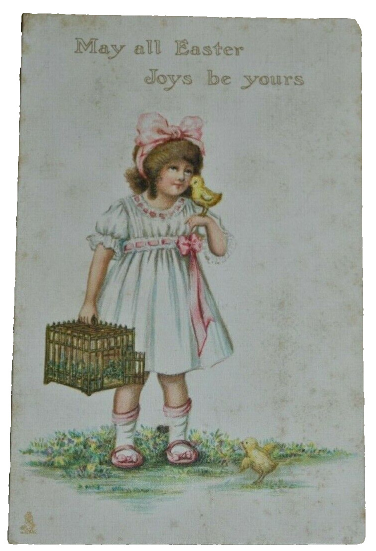 Antique Tuck\'s MAY ALL EASTER JOYS BE YOURS Posted 1 Cent Stamp 1916 Postcard