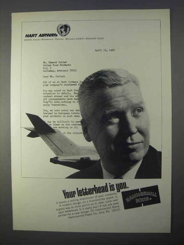 1966 Hammermill Bond Paper Ad - Letterhead