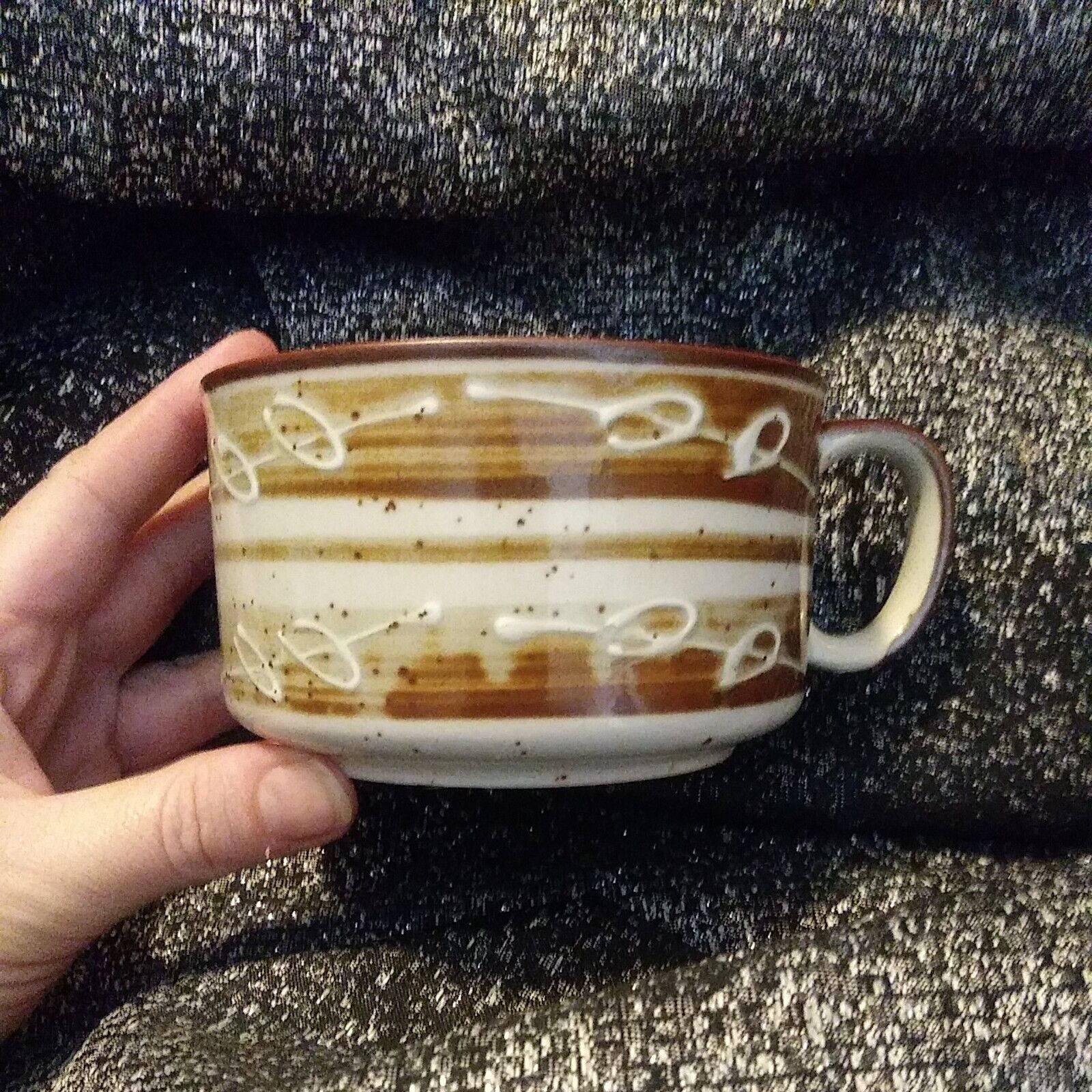 Vtg Stoneware Soup Mug Glazed Otagiri-Style Speckled