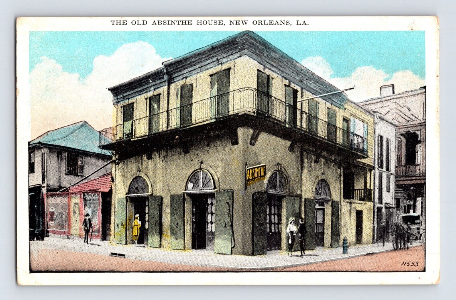 Postcard Louisiana New Orleans LA Old Absinthe House 1930s Unposted White Border