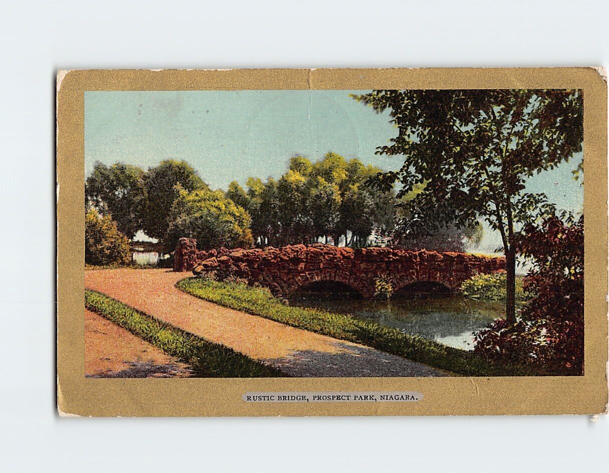 Postcard Rustic Bridge Prospect Park Niagara Falls New York USA