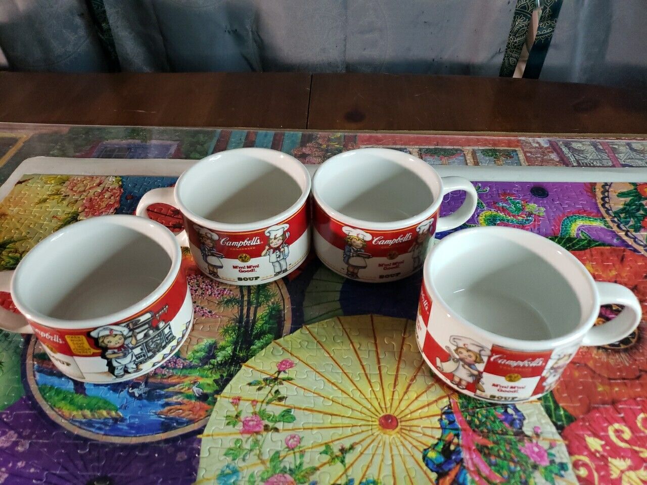 (4) VINTAGE 1997 Campbell\'s Soup Mugs By Westwood Cartoon Excellent Shape