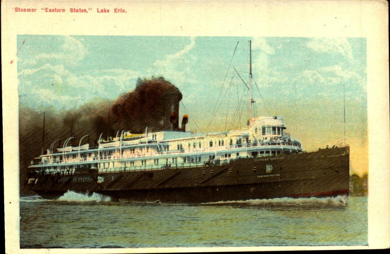 Steamer Eastern States- Lake Erie Ohio OH c.1912 Postcard bk69