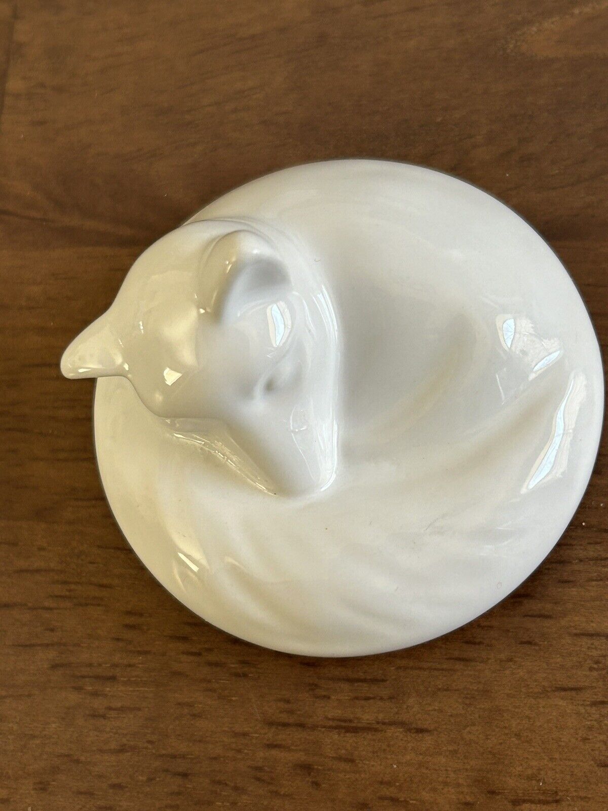 Napping Fox Porcelain Trinket Box. Tri-Coastal.  Designed In USA. China, 2015
