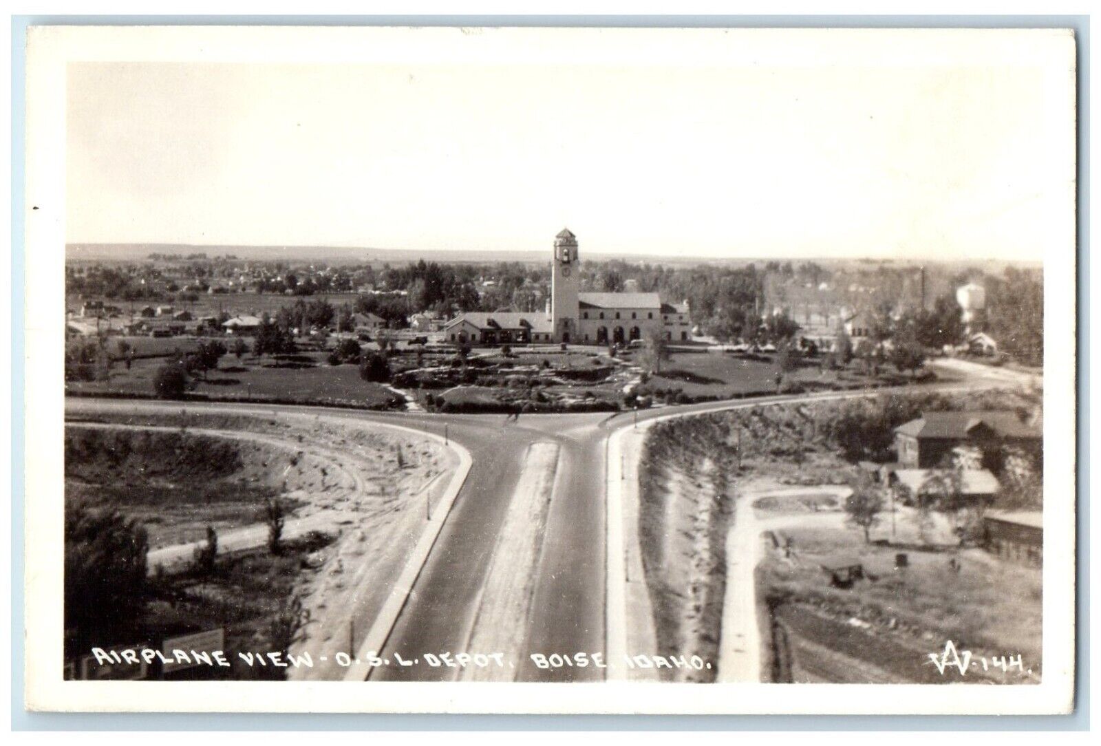 c1940's Airplane View OSL Depot Boise Idaho ID RPPC Photo Vintage Postcard