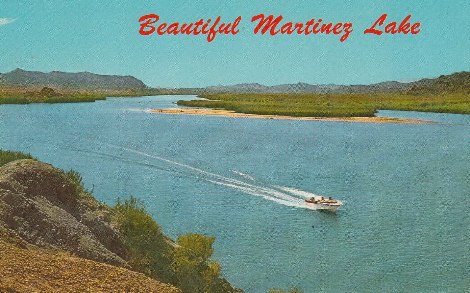 C1950s Beautiful Martinez Lake, Yuma, Arizona, Fishing, Skiing, 1314