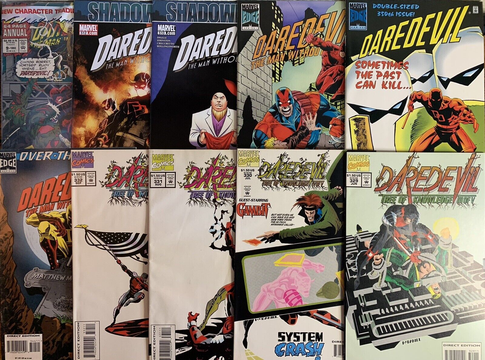 Daredevil Comic Lot 329-512 Annual 9 (10 Books) Marvel