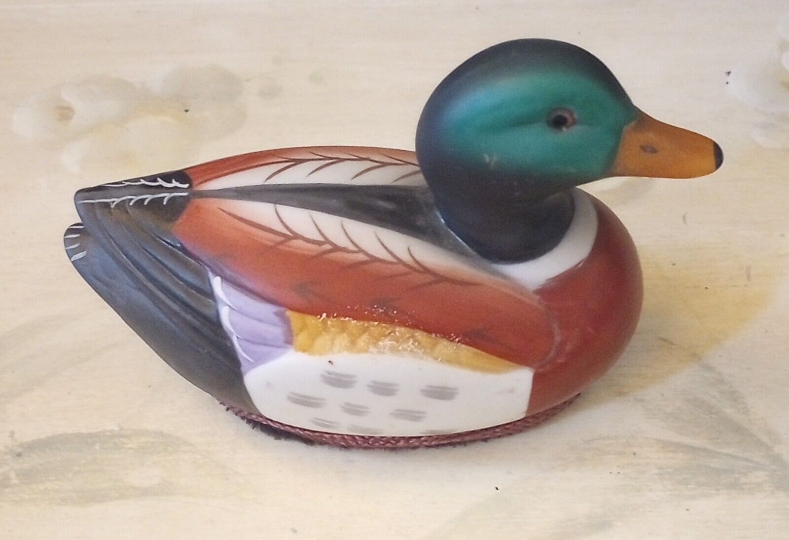 Vintage Jasco Ceramic Decorative Decoy Duck  Lint Remover Brush