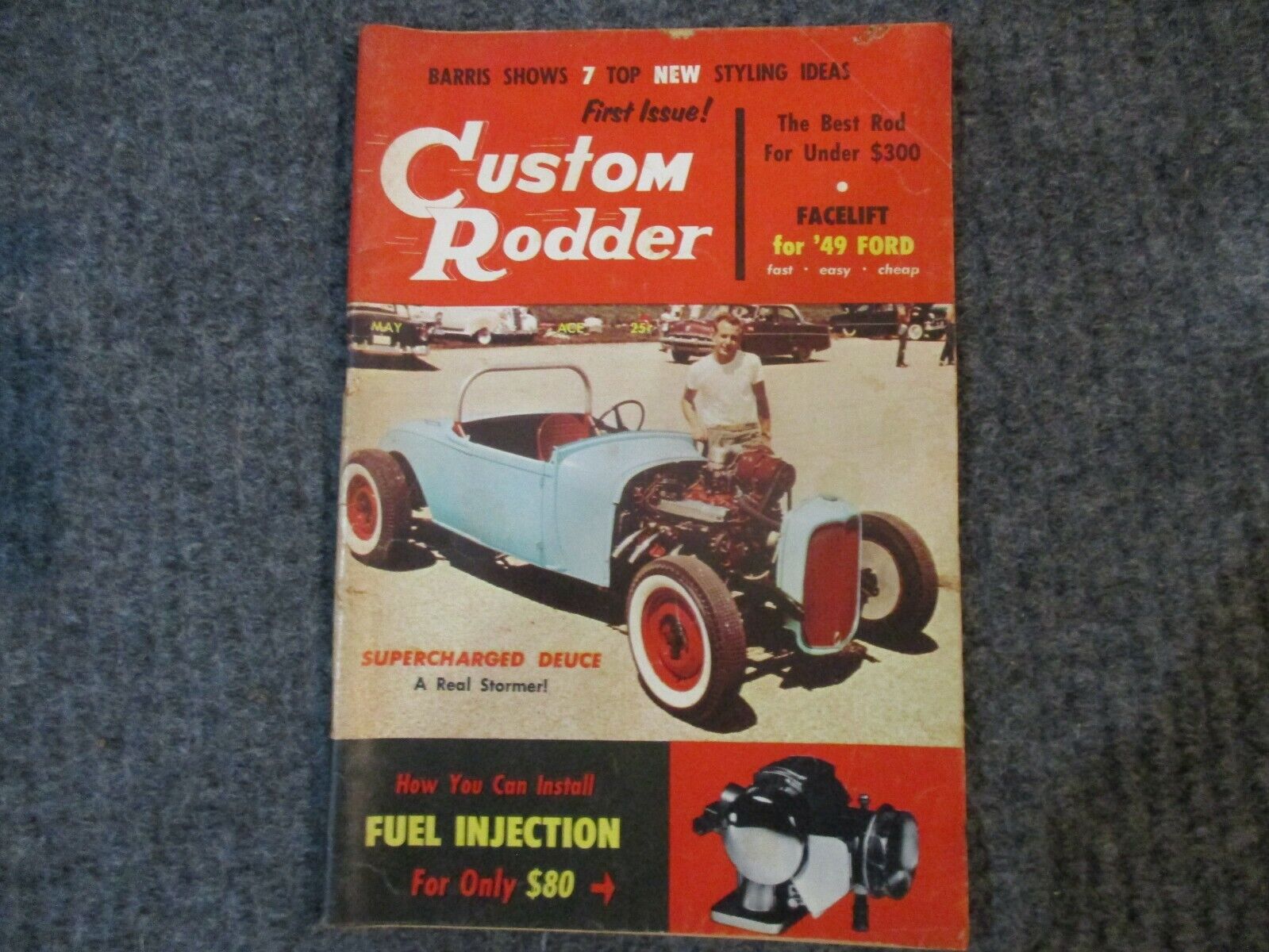 VINTAGE 1957 FIRST ISSUSE OF CUSTOM RODDER-1957--62 PAGES--8X5 1/4 BOOK