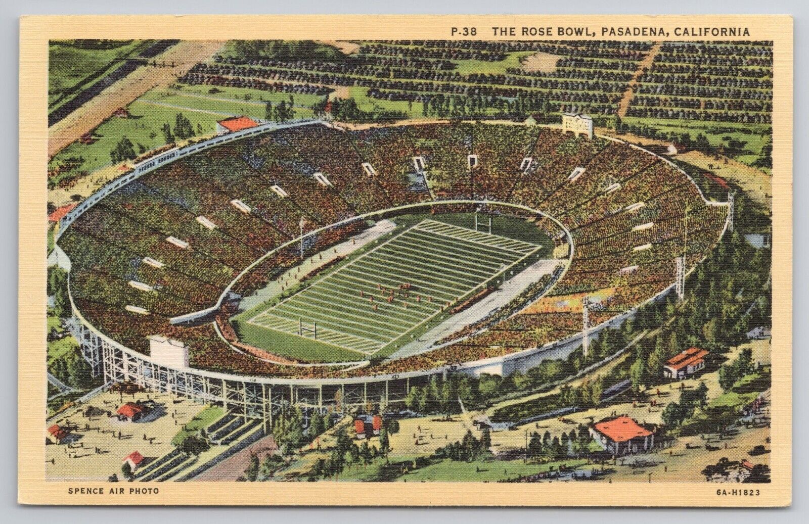 1936 Postcard The Rose Bowl Pasadena California CA