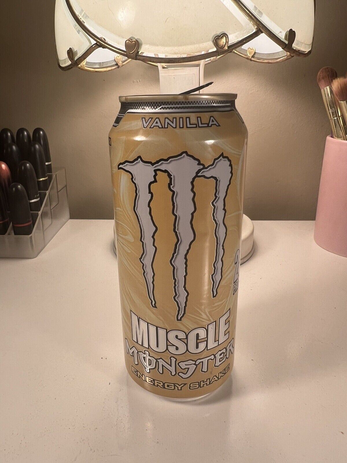 Monster Energy Muscle Vanilla  Collector Cans Empty Opened Miner dents/scratches