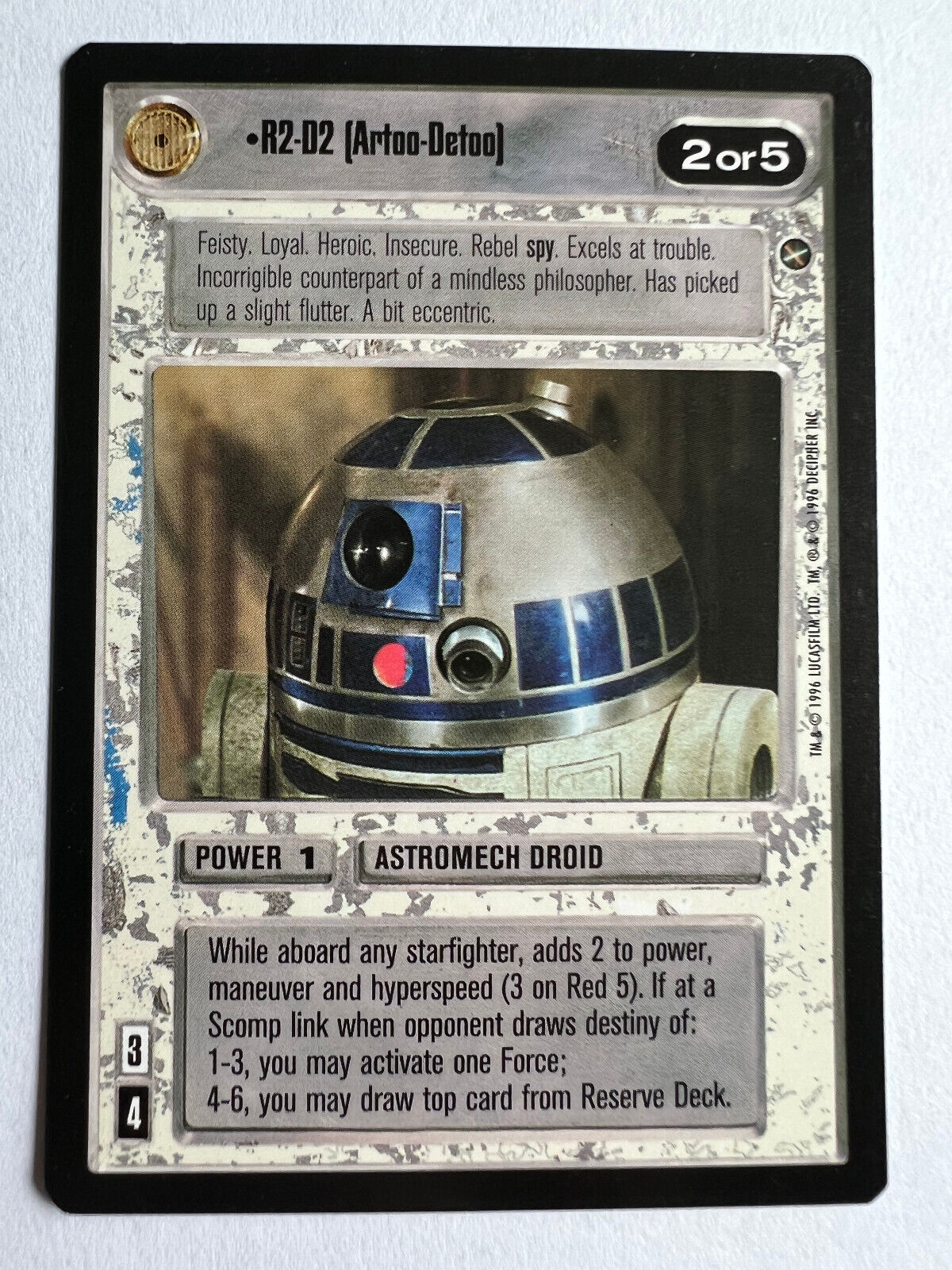 Star Wars CCG R2-D2 Decipher New Hope Limited Edition Black Border SWCCG NM/LP
