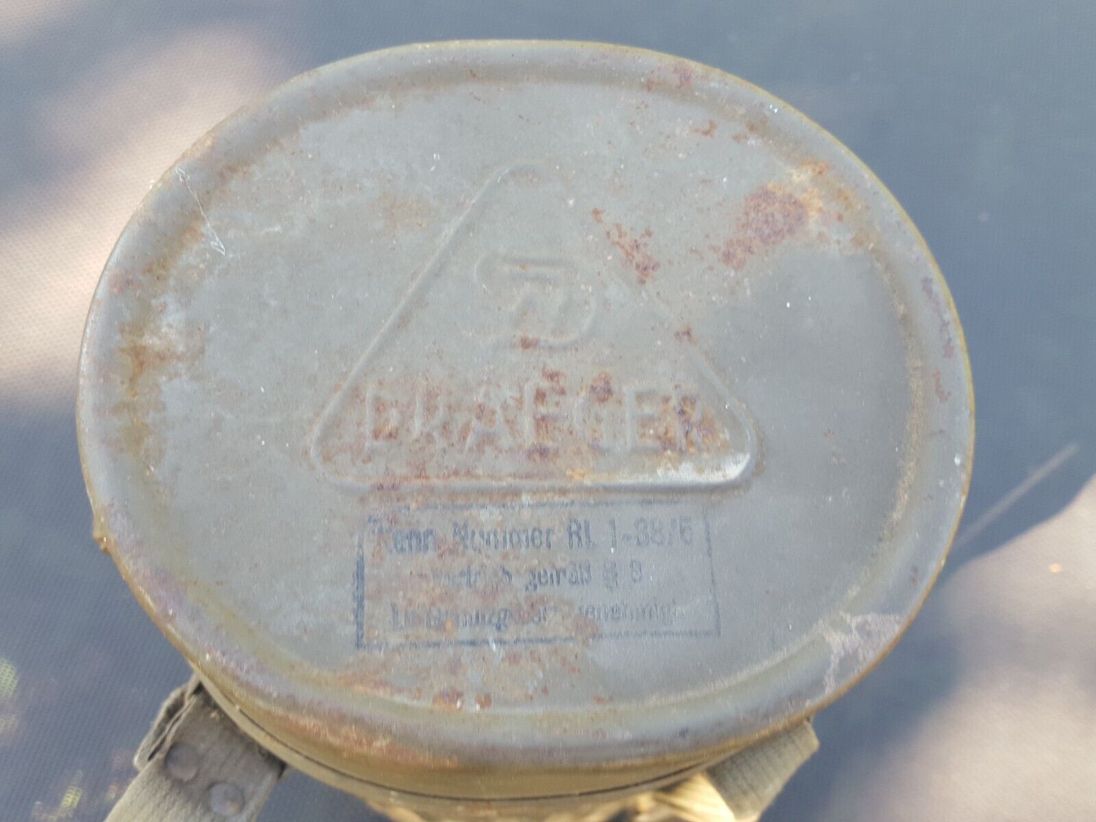 WW2 Original German gas mask container RARE