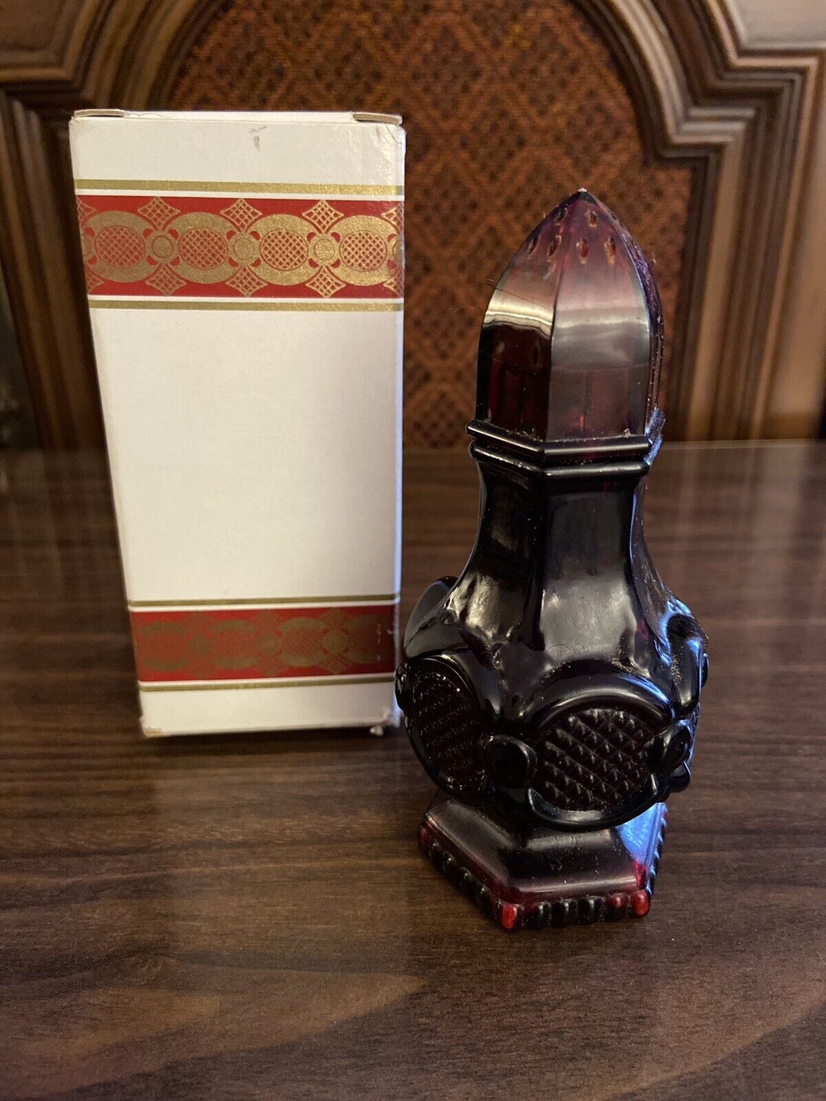 Vtg Avon 1876 Cape Cod Collection Ruby Red Salt Shaker In Original Box