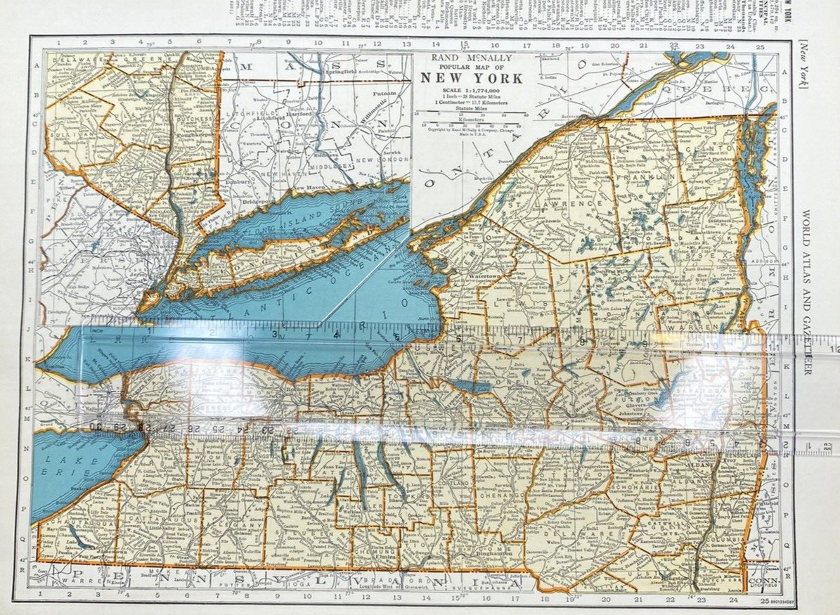 1940\'s New York atlas Map Vintage