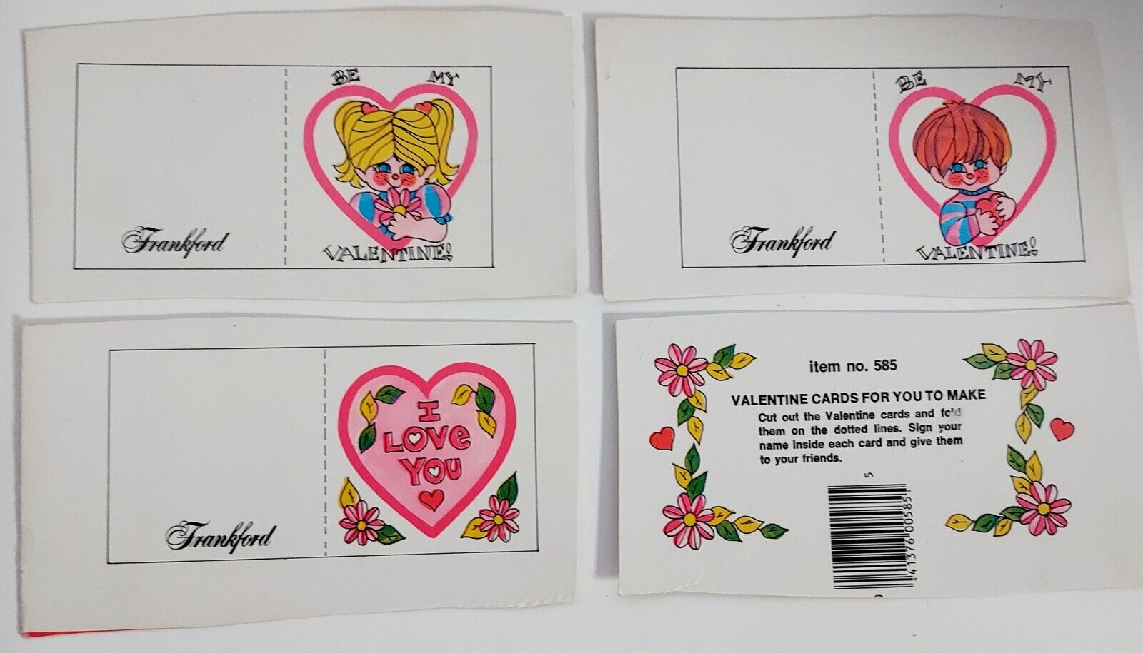 Vintage Frankford Valentines Day Cards Lot of 3