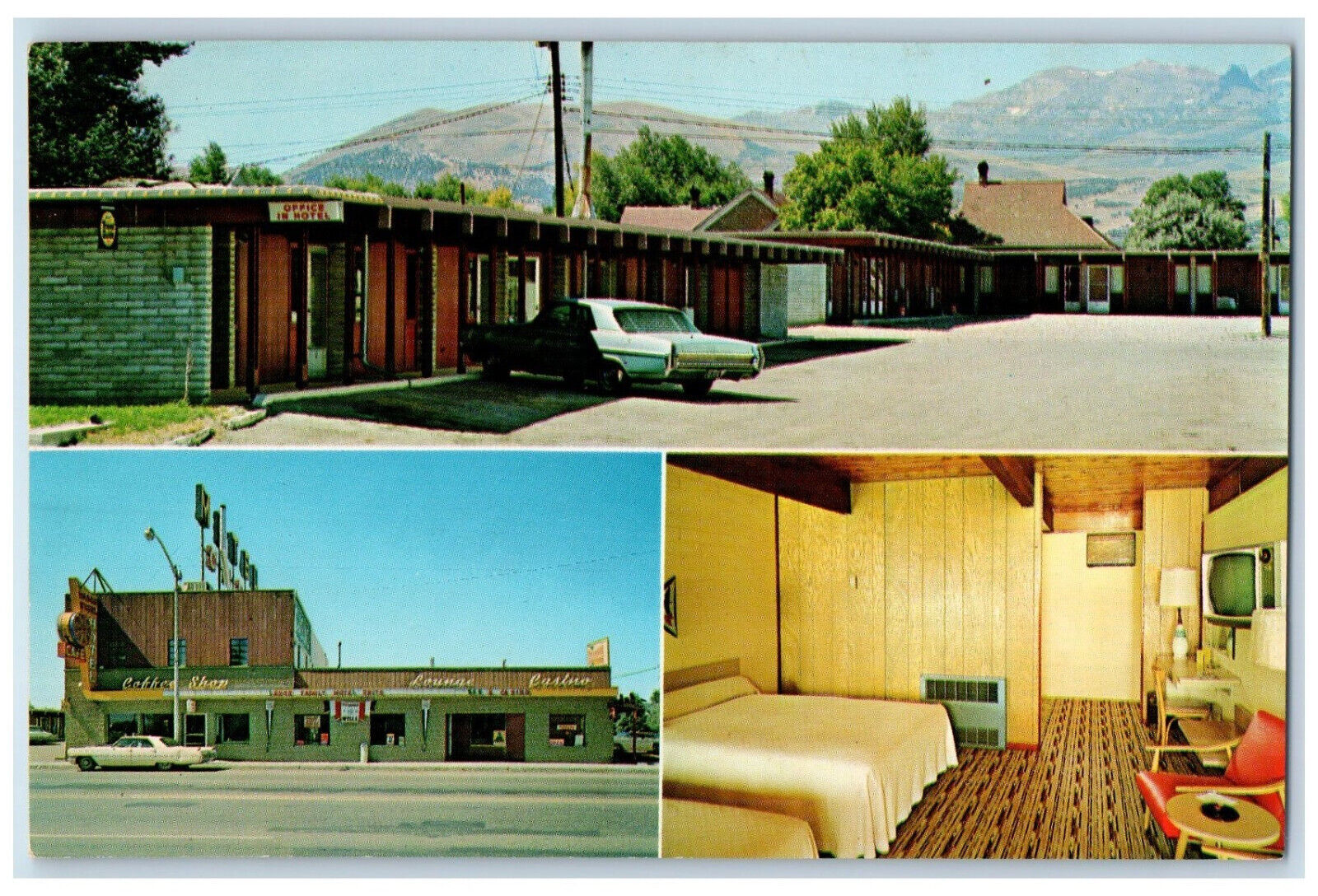 c1960\'s Wagon Wheel Motel-Hotel Wells Nevada NV Vintage Multiview Postcard